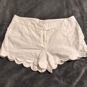 Jcrew, white scallop shorts